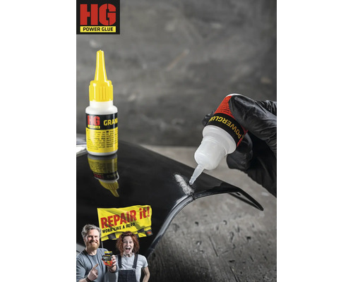 HG Power Glue appliqué sur une surface