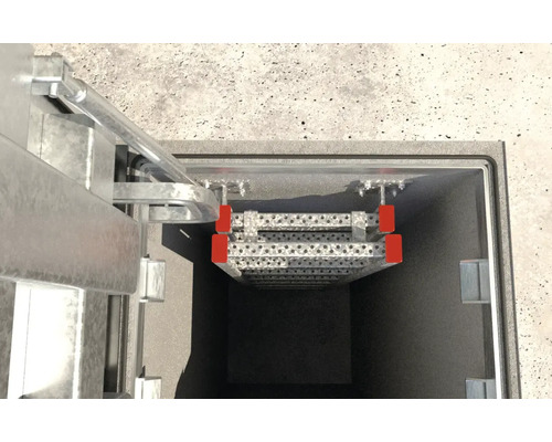 Schachtabdeckung mit Einstiegsleiter aus Metall