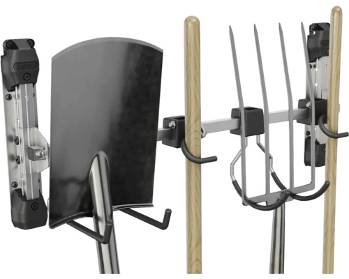 Support à outils de jardin avec pelle et fourche