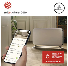 Radiateur à convection Mill WiFi de 3e génération avec garantie de 5 ans, lauréat du Red Dot 2019 et produit Smart Home de l''année 2022/2023, commande via l''application