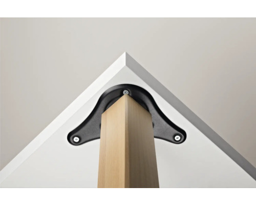 Fixation d''un plateau de table avec une pièce d''angle