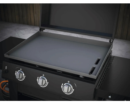 Grill mit Grillplatte und Bedienknöpfen