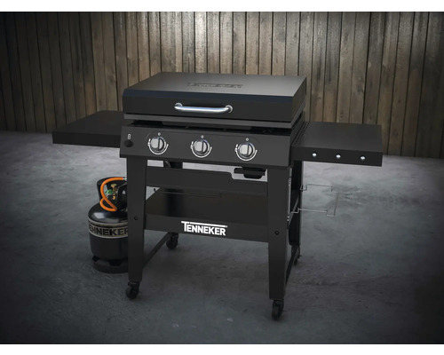 Tenkeker Gasgrill mit drei Brennern, Seitenablagen und Gasflasche