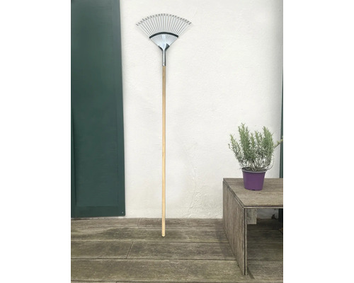 Balai à feuilles avec manche en bois