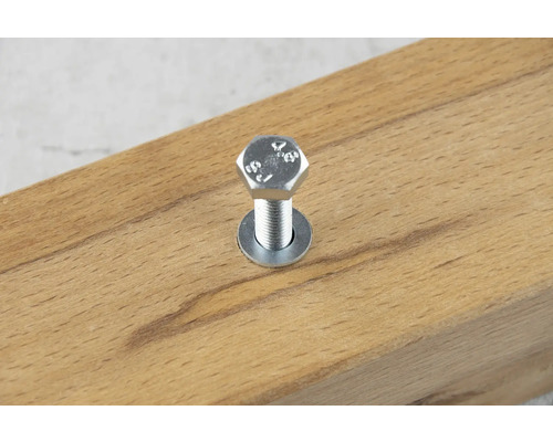 Vis à tête hexagonale avec rondelle dans le bois