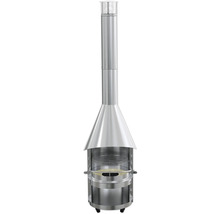 Grill de jardin en acier inoxydable avec cheminée et grille