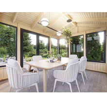 Pavillon Palmako Isabella 10,9 m² inkl. Fussboden 401 x 303 cm tauchgrundiert braun