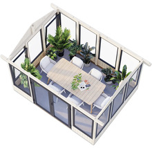 Pavillon Palmako Isabella 10,9 m² inkl. Fussboden 401 x 303 cm tauchgrundiert grau