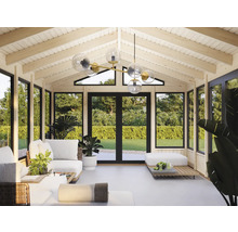 Pavillon Palmako Isabella 22,2 m² inkl. Fussboden 597 x 401 cm tauchgrundiert braun