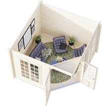 Pavillon Palmako Melanie Low 7 m² 300 x 300 cm apprêt par immersion marron
