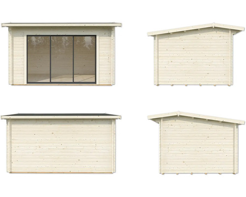 Abri de jardin en bois avec porte coulissante