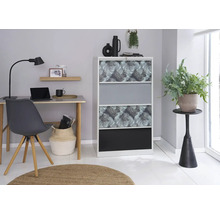 Bureau avec bureau, chaise et meuble à chaussures à motifs végétaux