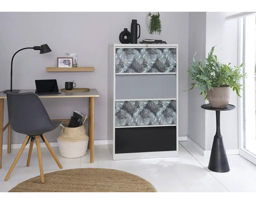 Bureau avec bureau, chaise et meuble à chaussures à motifs végétaux