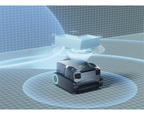 Logo AIPER sur le robot tondeuse avec détection d''obstacles