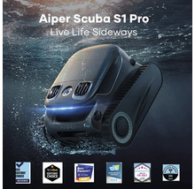 Aiper Scuba S1 Pro Poolreinigungsroboter im Wasser mit Auszeichnungen versehen.