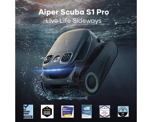Robot nettoyeur de piscine Aiper Scuba S1 Pro dans l''eau avec des prix.