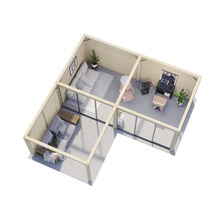 Illustration d''une maison de jardin moderne avec coin salon et salon de beauté