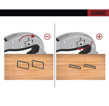 Einstellungsmöglichkeiten eines Tackergerätes mit Klammern