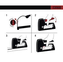 Anleitung zur Verwendung eines Tackergeräts in vier Schritten