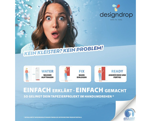 Anleitung zum Anbringen von DesignDrop Tapeten ohne Kleister