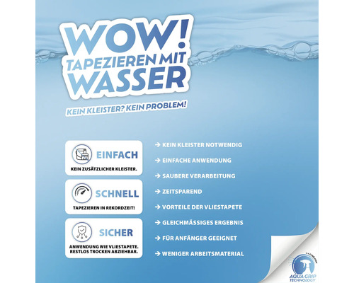 Informationen zum Tapezieren mit Wasser: einfach, schnell und sicher, kein Kleister notwendig