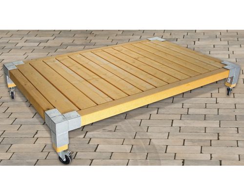 Holzpodest mit Rollen für den Aussenbereich