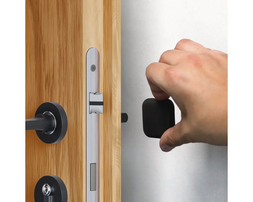 Installation d''un détecteur de porte sur une porte avec boîte de serrure