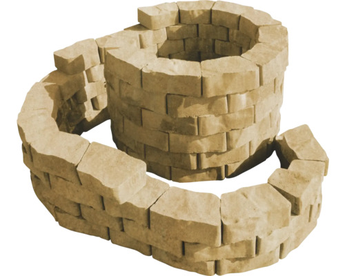 Gestapelte Pflanzsteine bilden eine spiralförmige Struktur für den Gartenbau