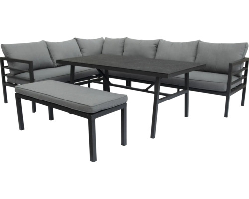 Ensemble de meubles de jardin avec canapé d''angle, table et banc