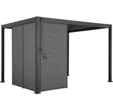 Pergola avec paroi latérale et toit comme protection contre les intempéries