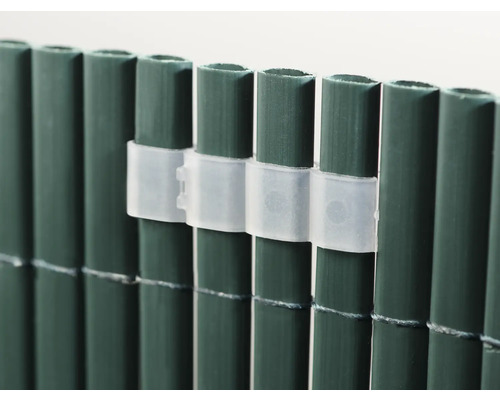 Clôture de protection visuelle avec clips de fixation transparents