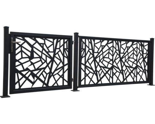 Portail de jardin avec un design géométrique moderne