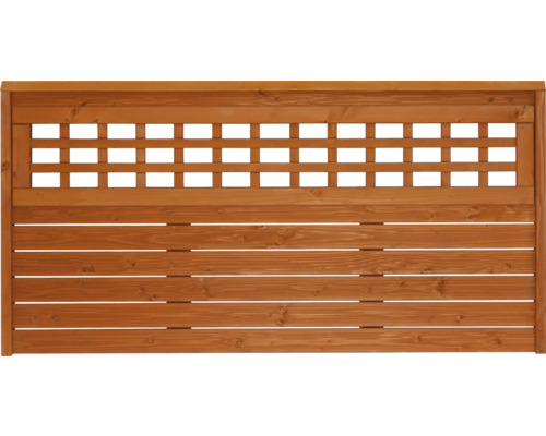 Panneau de clôture en bois avec lattes et treillis