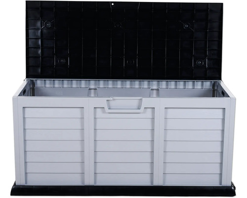 Coffre de jardin ouvert pour ranger les outils et accessoires de jardin