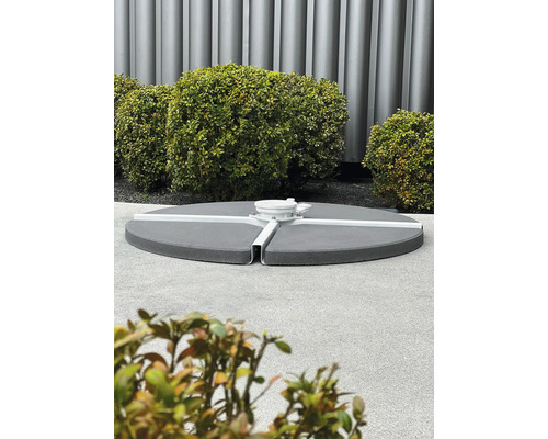 Support de parasol en béton avec cadre en acier