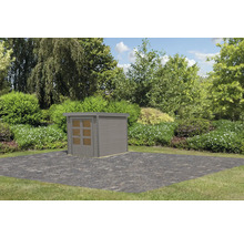 Abri de jardin en bois avec porte dans le jardin