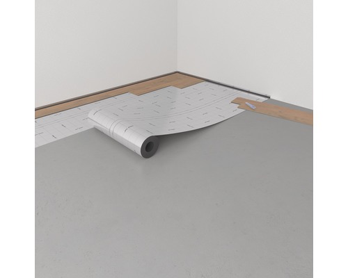 Pose de sol stratifié avec isolation phonique et plinthe