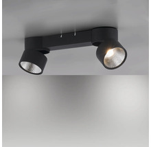 Schwarze Deckenleuchte mit zwei Strahlern