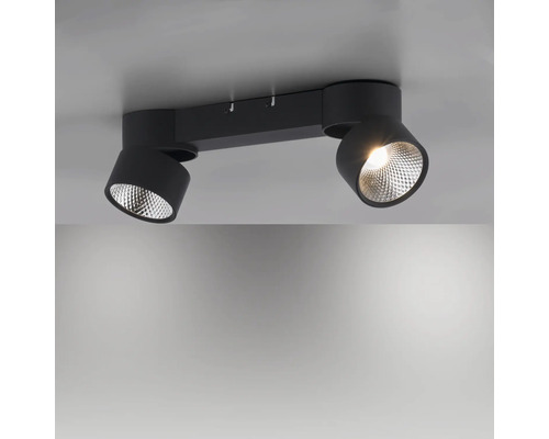 Schwarze Deckenleuchte mit zwei Strahlern