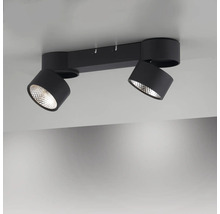 Schwarze Deckenleuchte mit zwei Strahlern