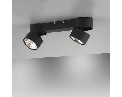 Schwarze Deckenleuchte mit zwei Strahlern