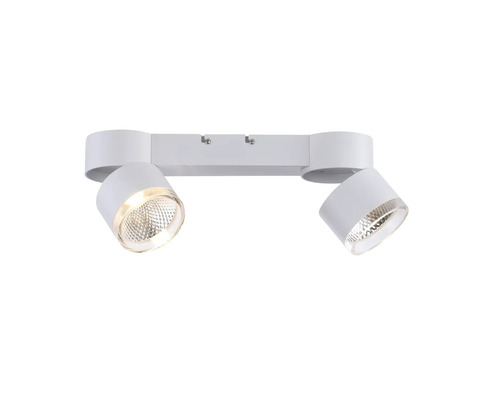 Weisse Deckenleuchte mit zwei Strahlern
