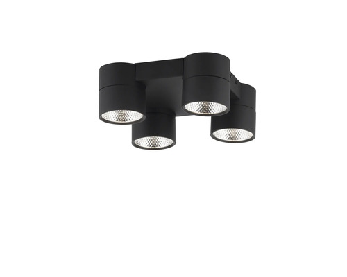 Schwarze Deckenleuchte mit vier Strahlern