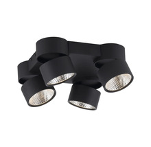 Schwarze Deckenleuchte mit fünf Strahlern