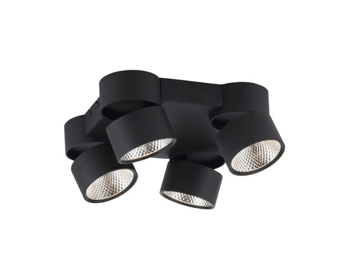 Schwarze Deckenleuchte mit fünf Strahlern