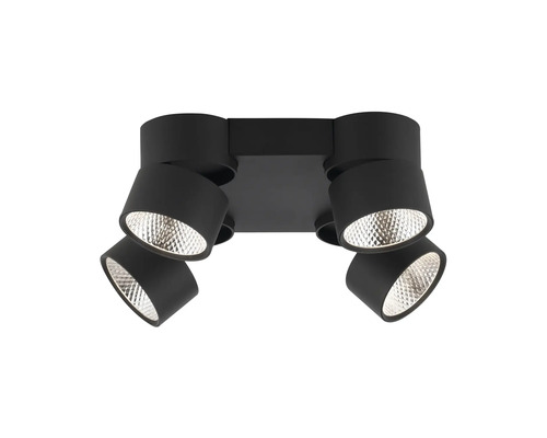 Schwarze Deckenleuchte mit vier Strahlern