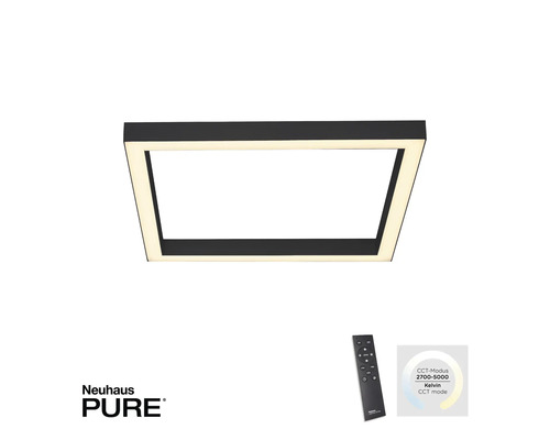 Schwarze LED-Deckenleuchte mit Fernbedienung und einstellbarer Farbtemperatur