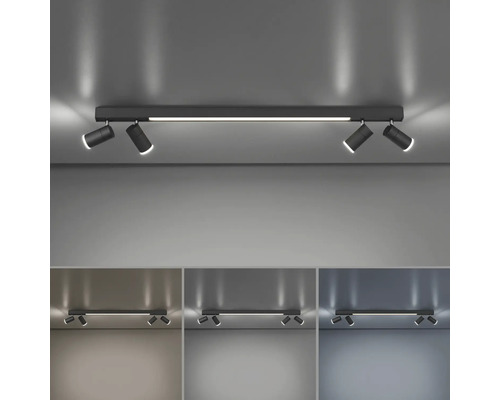 Deckenleuchte mit Strahlern und LED-Lichtleiste