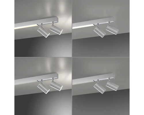 Deckenleuchte mit zwei Strahlern an einer Schiene