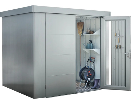 Gartenschrank mit Schiebetür und Regalen zur Aufbewahrung von Gartengeräten